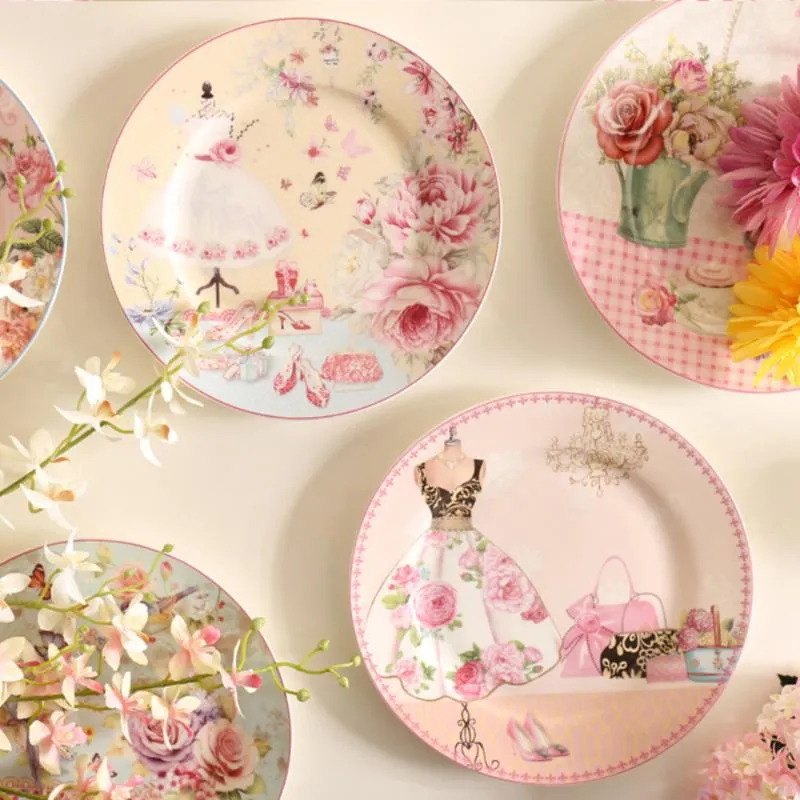 Dishes & Plates Pastoral Bone China And Porcelain Cake Dish Pastry Fruit Tray Ceramic Tableware Steak Dinner L12252