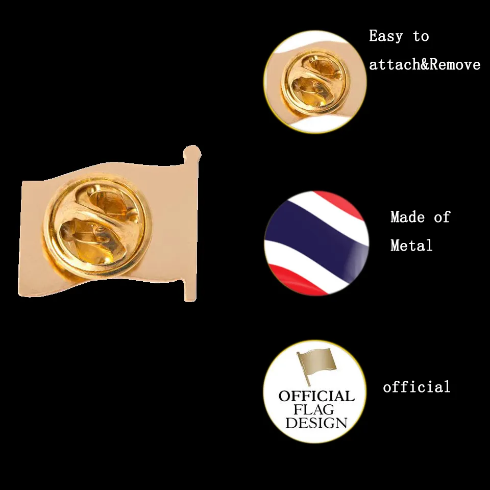 Thailand Emaille Pin und Broschen Flagge Lappelhandwerk 3d Weaving Ornamente Brosche Badge2546606
