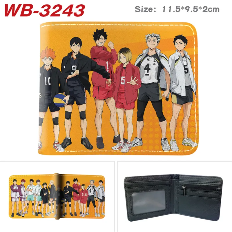 Japanese Anime Cartoon Production IG Haikyuu Wallet Short Purse With Coin Pocket Card Holder1669372