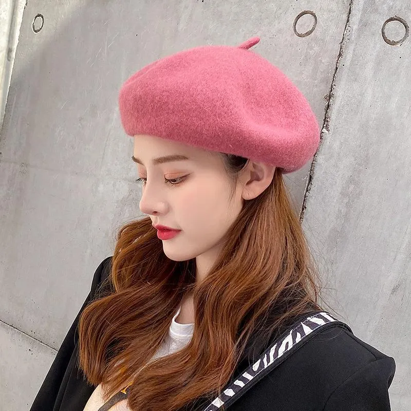 Berets French Beret Artist Warm Wool Fall Winter Beanie Hat Women Girl Cap Vintage Hats Solid Elegant Lady4038239