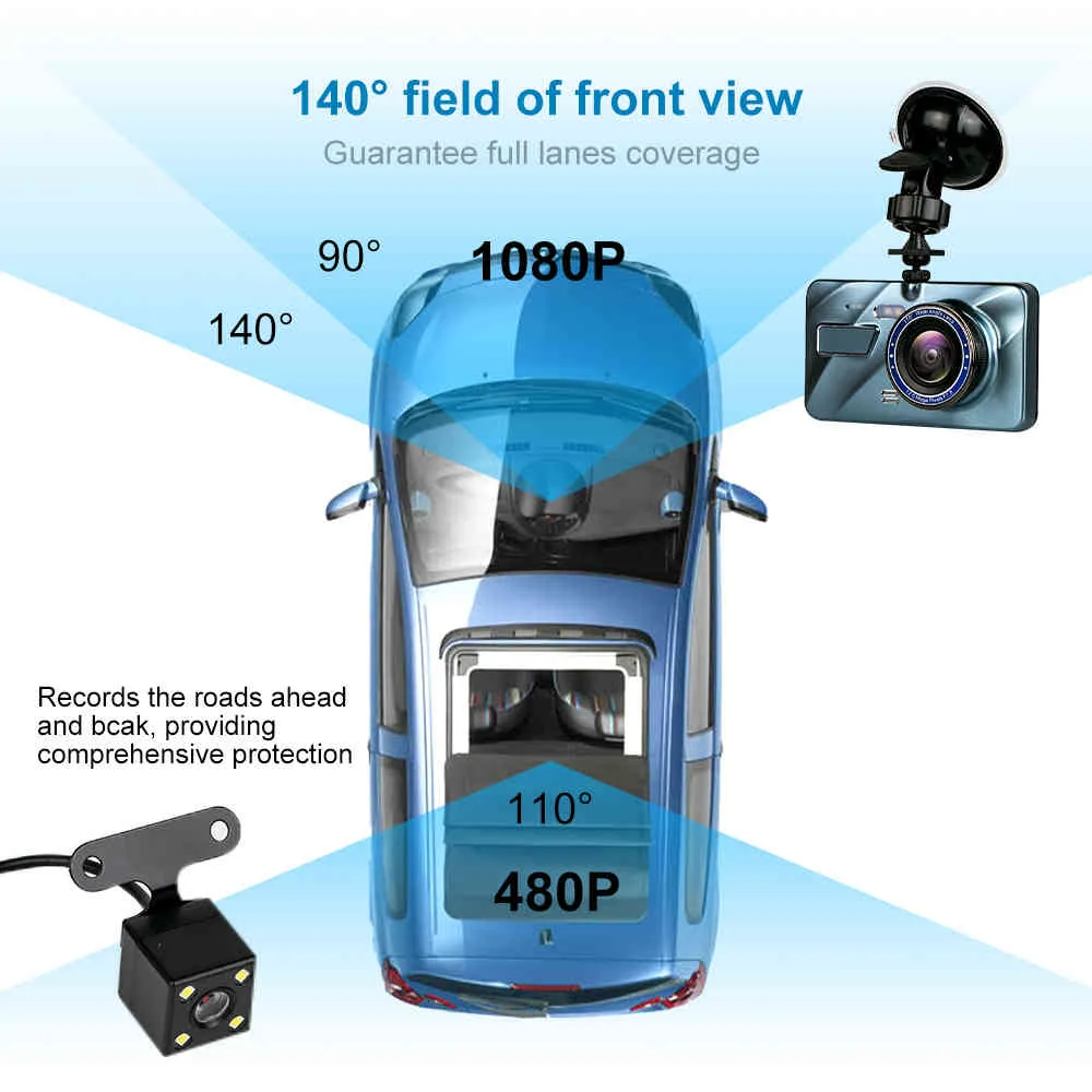 J16 Auto DVR Video Recorder Kamera 1080P Rückansicht Dual Objektiv 3,6 Full HD G Sensor Tragbare Zyklus Aufnahme cam Dashcam