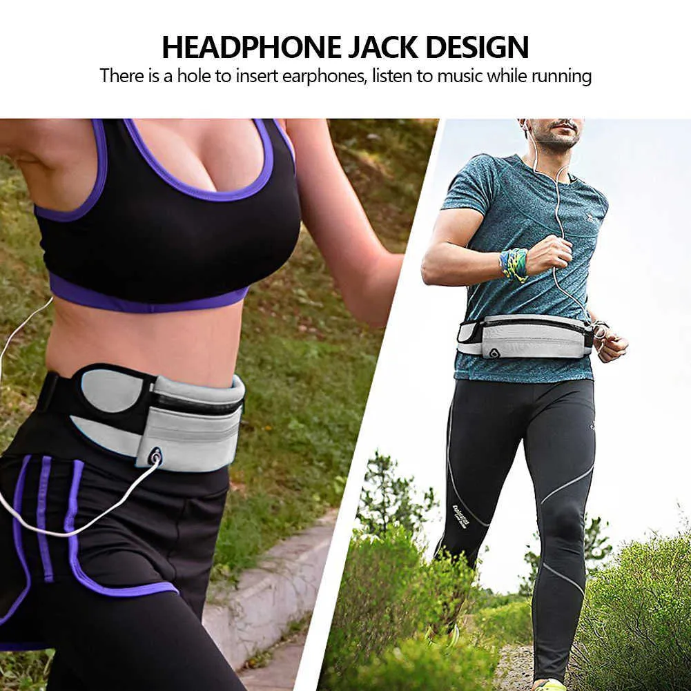 es Trail Running Cinturón de cintura Maratón Bolsa de bolsillo dual Hombres Mujeres Fitness al aire libre con botella de agua Teléfono impermeable Bolsas de cintura deportivas