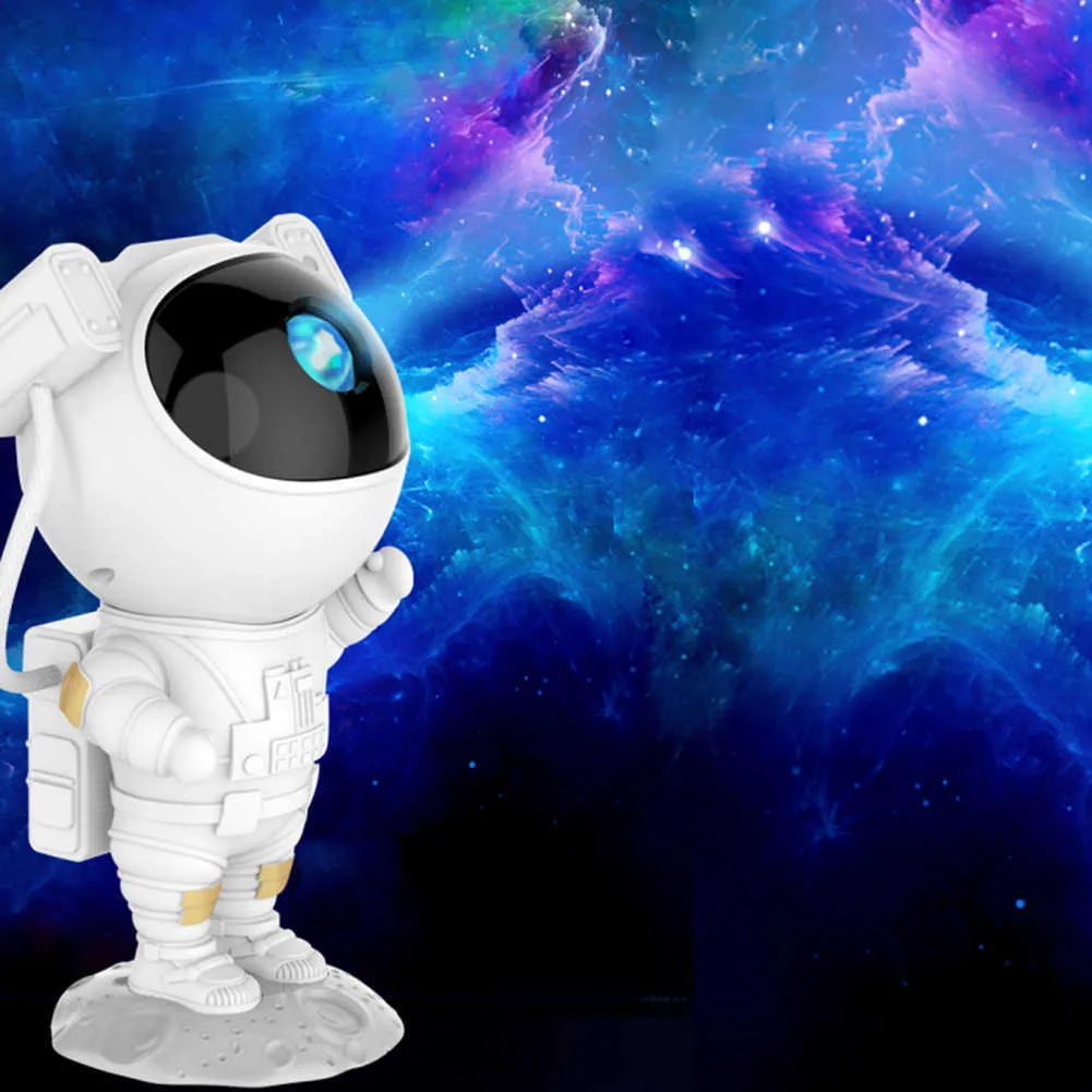 Gwiazda lampa projektora USB astronauta Galaxy gwiaździste niebo projektor lampki nocne sypialnia lampa stołowa astronauta gwiaździste niebo projektor lam H0922