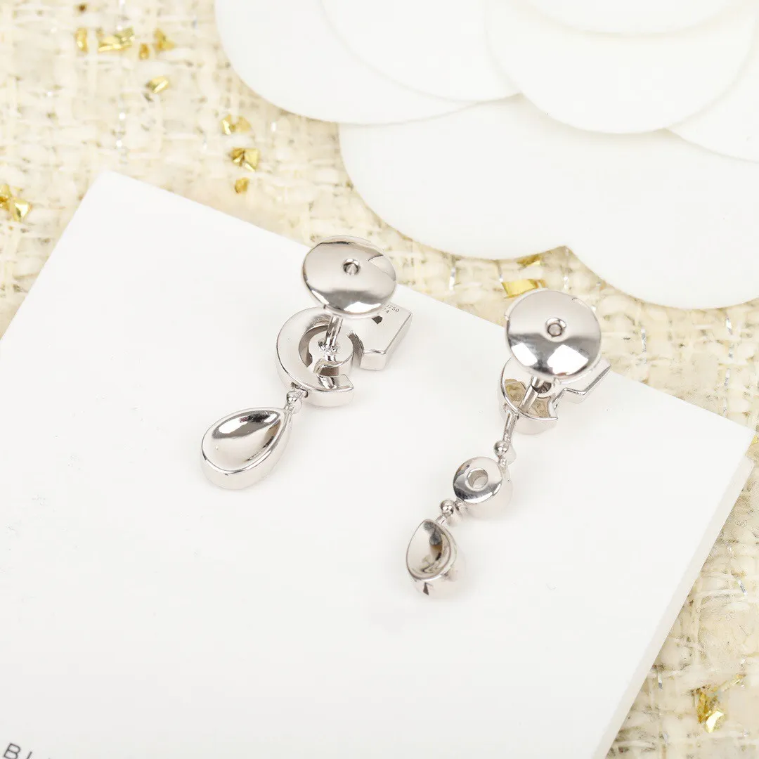 2021 Trend Toppkvalitet Kända varumärke Pure 925 Sterling Silver Smycken Örhängen För Kvinnor Numbers 5 Design Öron Stud Lyxgåvor
