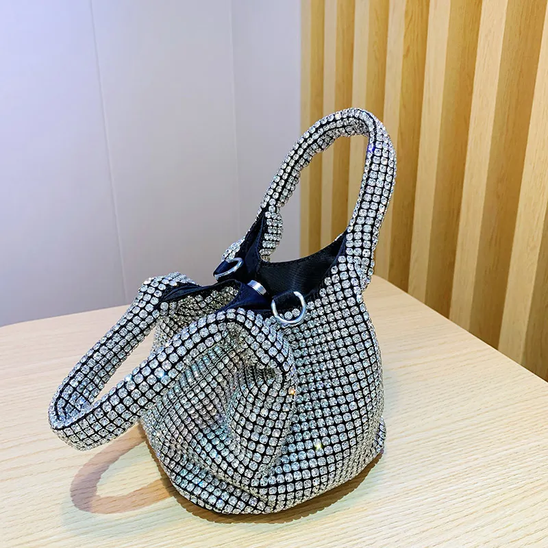 HBP Women`s Bag 2022 Spring Rhinestone Portable BucketBag One Shoulder Oblique Strap Chain Bags