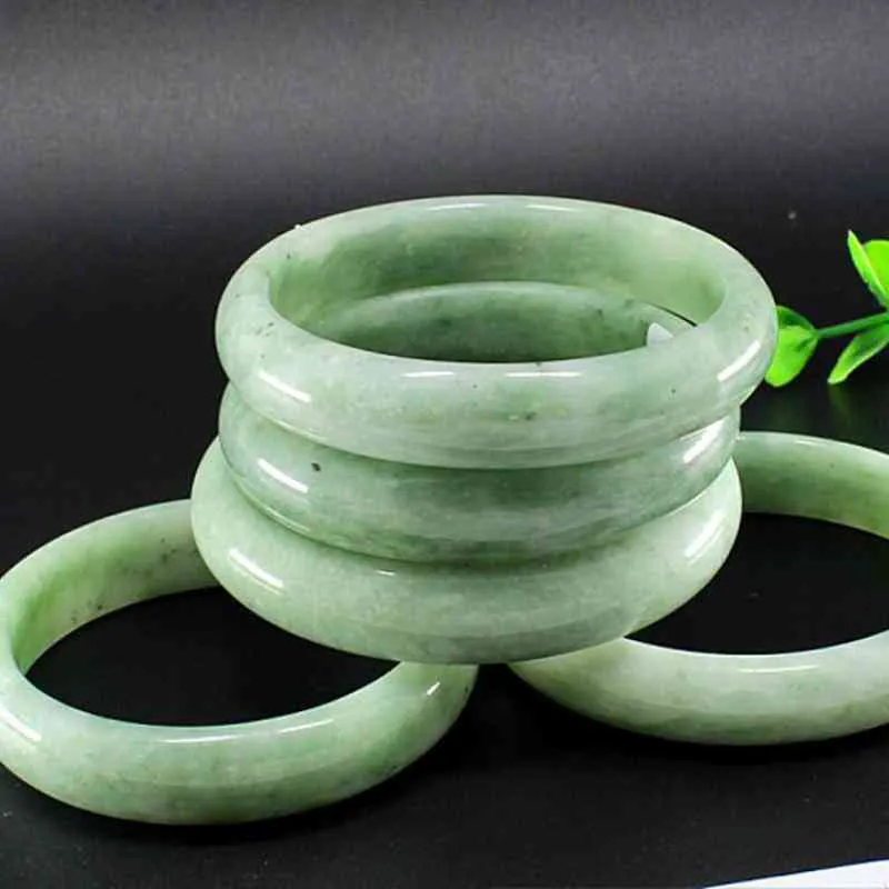 Real White Jades Bangles Femmes Guérison Bijoux Véritable Bracelet Jadeite Natural Jadeite Chinois Jade Jade Lucky Amulet Bracelets277Z