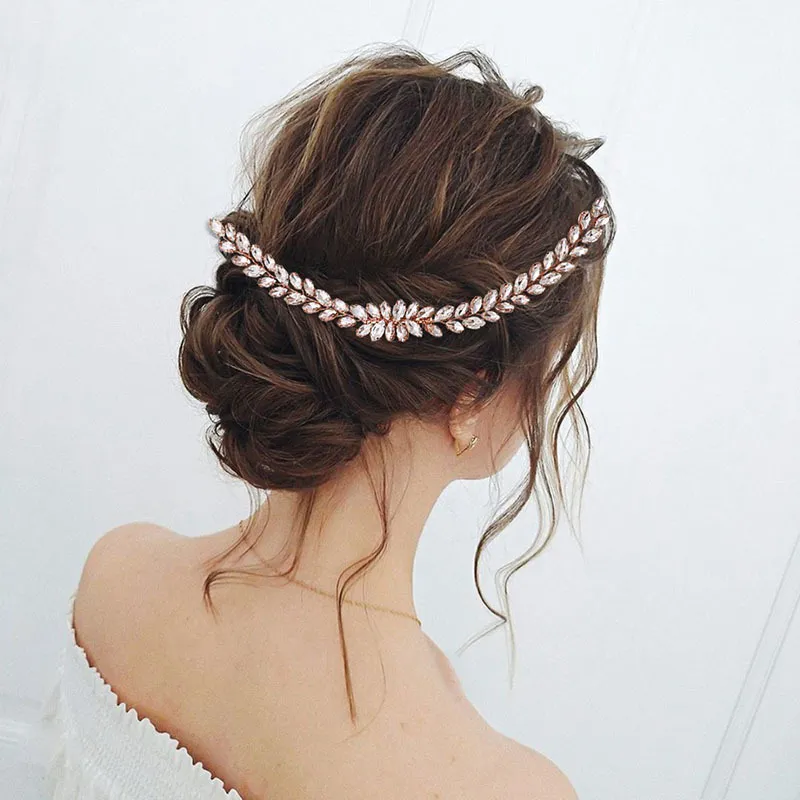 SLBRIDAL Handmade Trendy i strass cristallo austriaco pettine da sposa accessori capelli da sposa gioielli da damigella d'onore