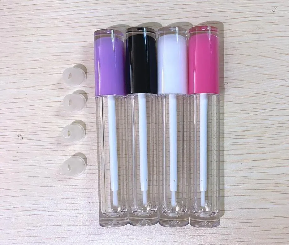 5ml Empty Lip Gloss Tubes Lip Glaze Brush Wand Makeup Cosmetic Container Lipstick Lip Balm Refillable DIY Lipgloss Tube
