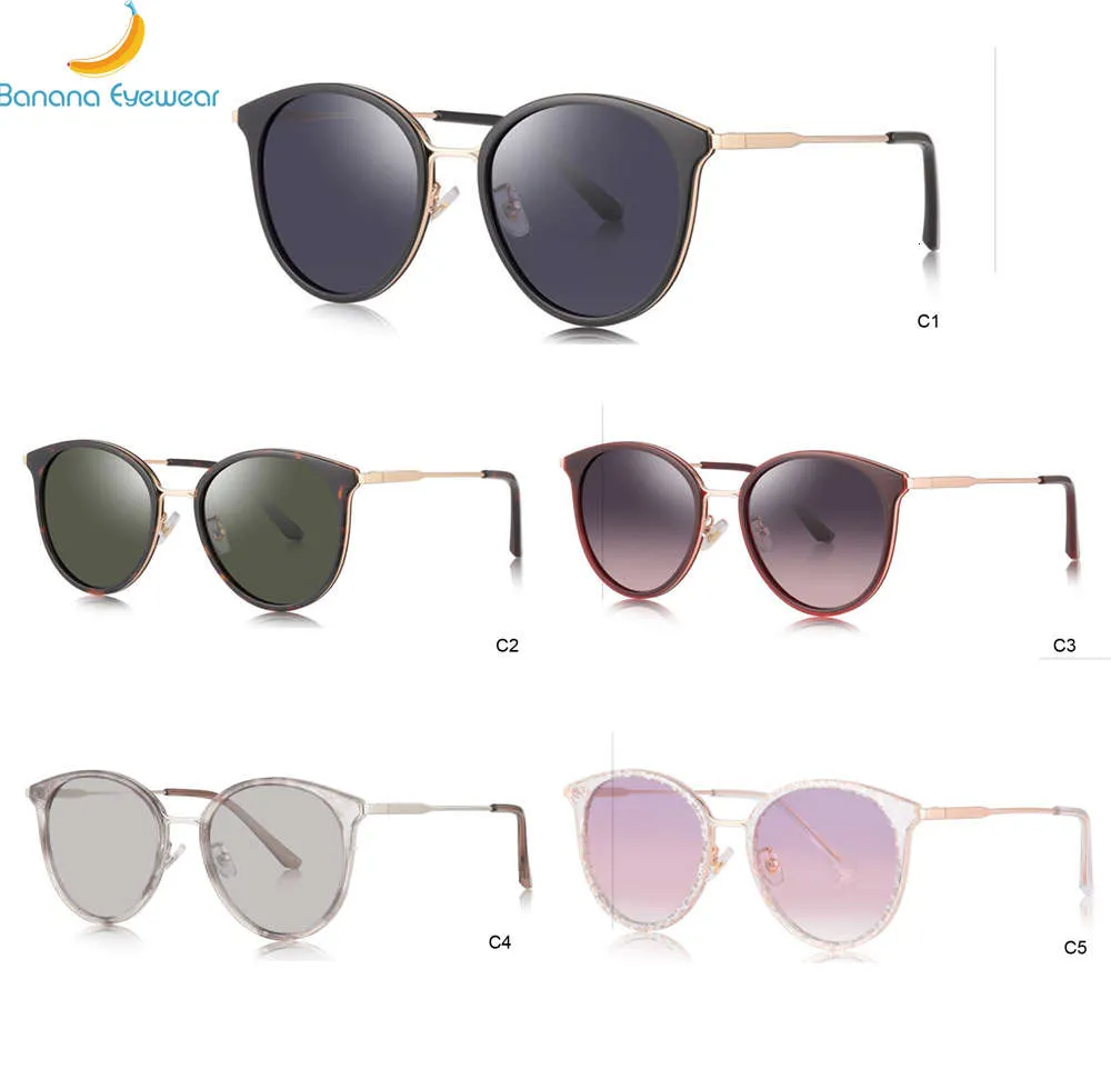 Highend AccessoriesAttractive New Type Sun Glass Women Round Gold Fram Solglasögon4474562