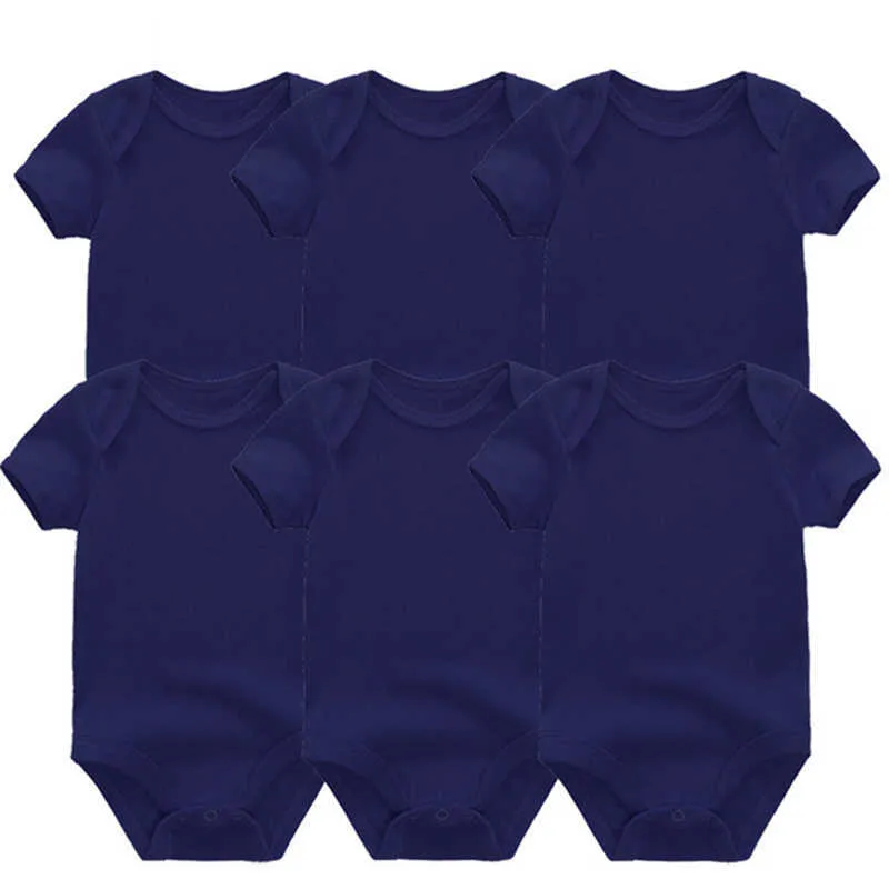 3/5/6/8 Uds. De algodón sólido Unisex, Ropa para niña nacida, monos de manga corta para niño, mono estampado, Ropa para bebé 210816