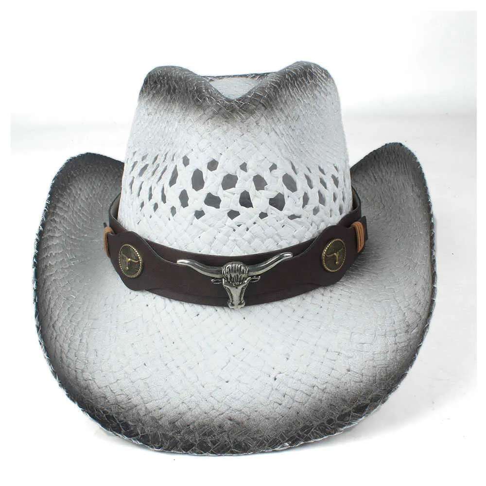 2019 Mannen Vrouwen Stro Western Cowboyhoed Zomer Brede Rand Hoed Outdoor Sombrero Hombre Cowgirl Hoed Q08058350440