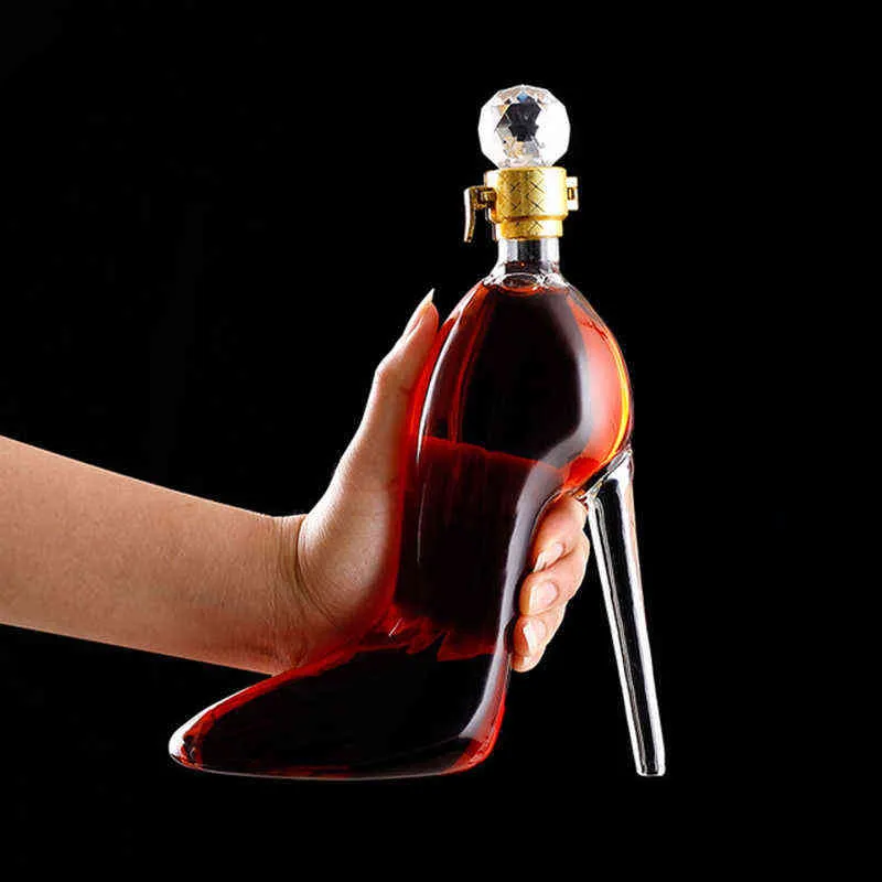 350ML High Heels Shape Decanter Luxurious Crystal Red Wine Brandy Champagne Glasses Decanter Bottle Bar Nightclub Drinking Y01136649138