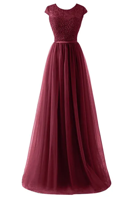 Элегантные вечерние платья Tulle длинная линия шапки рукав Applique вечернее платье выпускного вечера халат де SOREE CPS1132