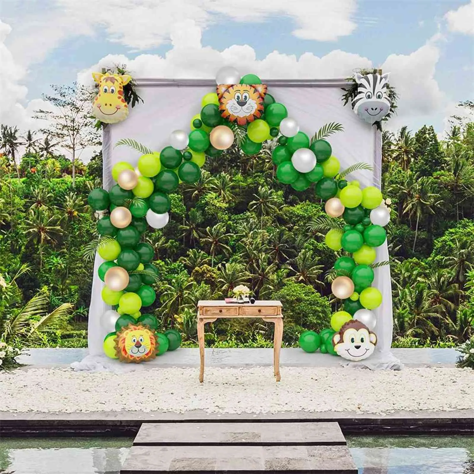 Animal Balloons Garland Kit Jungle Safari Theme Party Supplies Favors Kids Boys Birthday Party Baby Shower Decorations 211122
