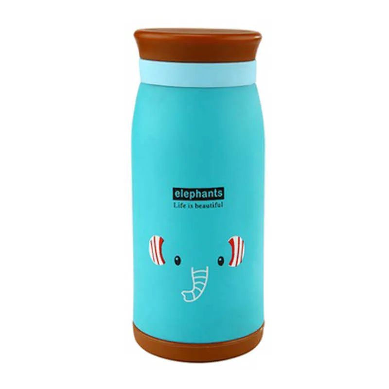 Mode Cartoon Dieren Thermosfles Kinderen Student Leuke Thermo Mok Roestvrij staal Buik Cup Thermos Thermos Thermocup 210809