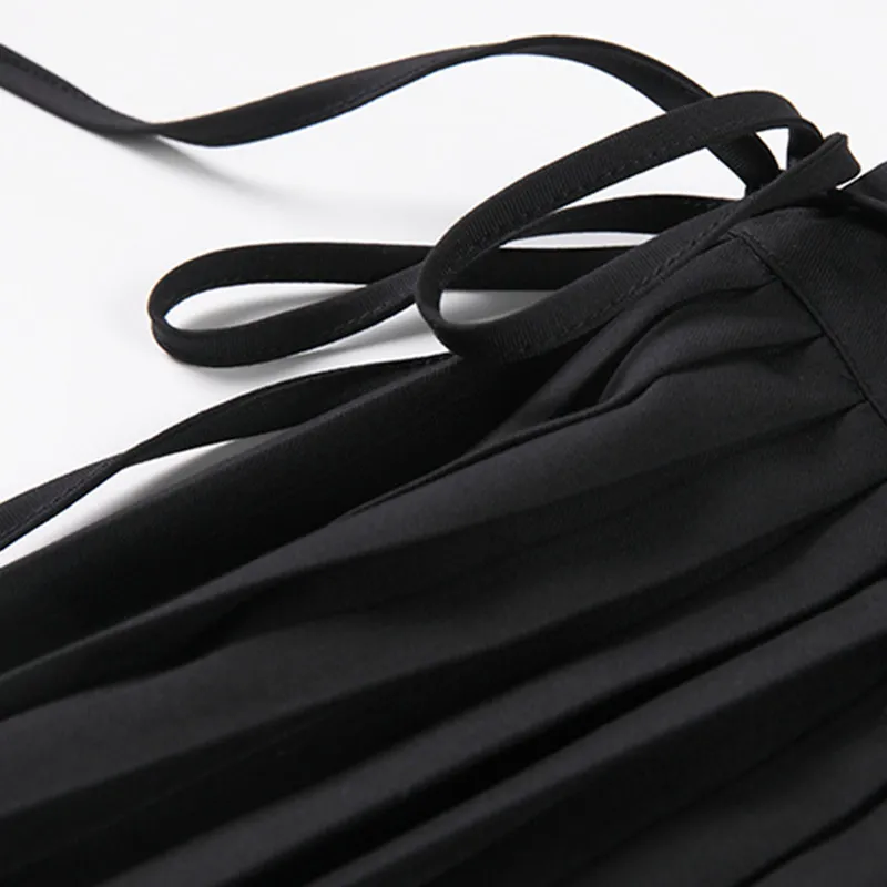 Nomikuma, falda plisada de retazos irregulares para Mujer, Falda informal con cordones de cintura alta, Faldas elegantes coreanas para Mujer, Moda 6F565 210427