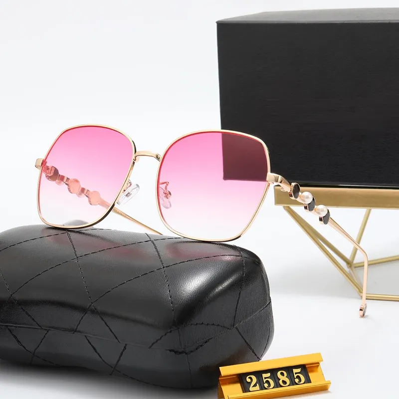 whole women sunglasses latest simple metal big frame exquisite pearl modified temples fashion accessories black pink Ocean col227G