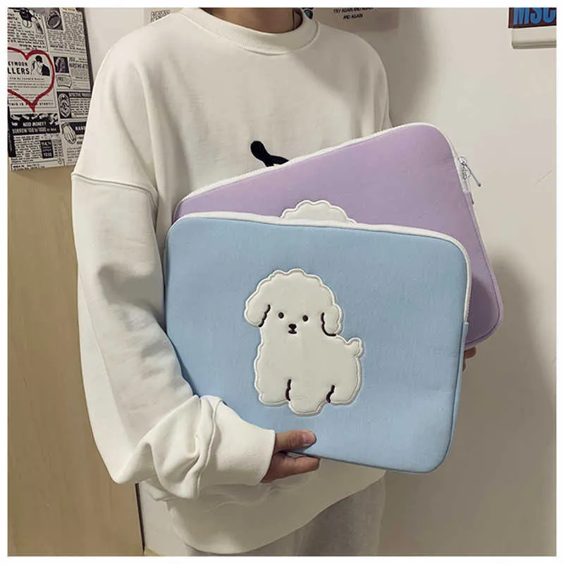 13 13,3 pouces Mac Tablet Case Korean Ins Dog 9,7 11 pouces IPad Air Sleeve Liner Bag Pochette de rangement pour ordinateur portable pour iPad Air 10,5 15 pouces 210729