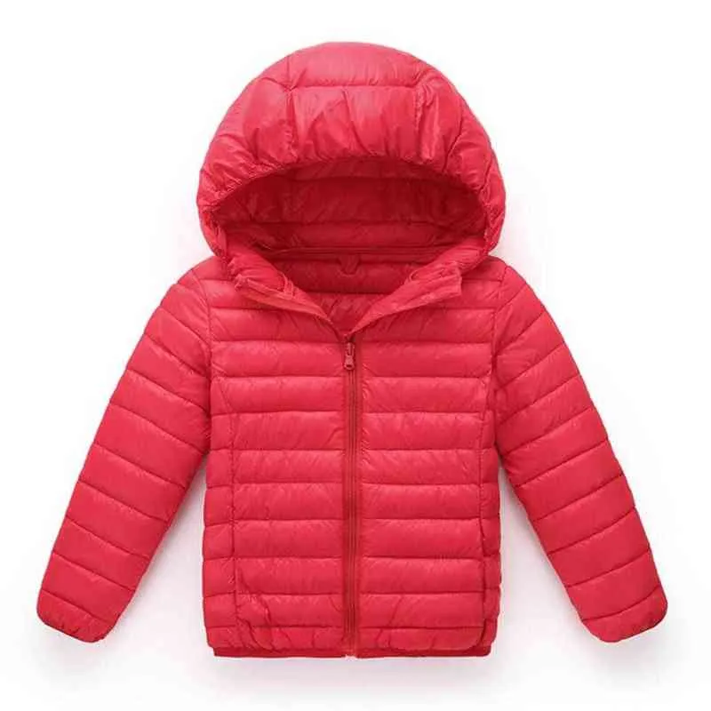 Children's Outerwear Winter Boys and Girls Cotton Down Jacket Lightweight Ultra Light Loose Coat Baby Greatcoat 211203