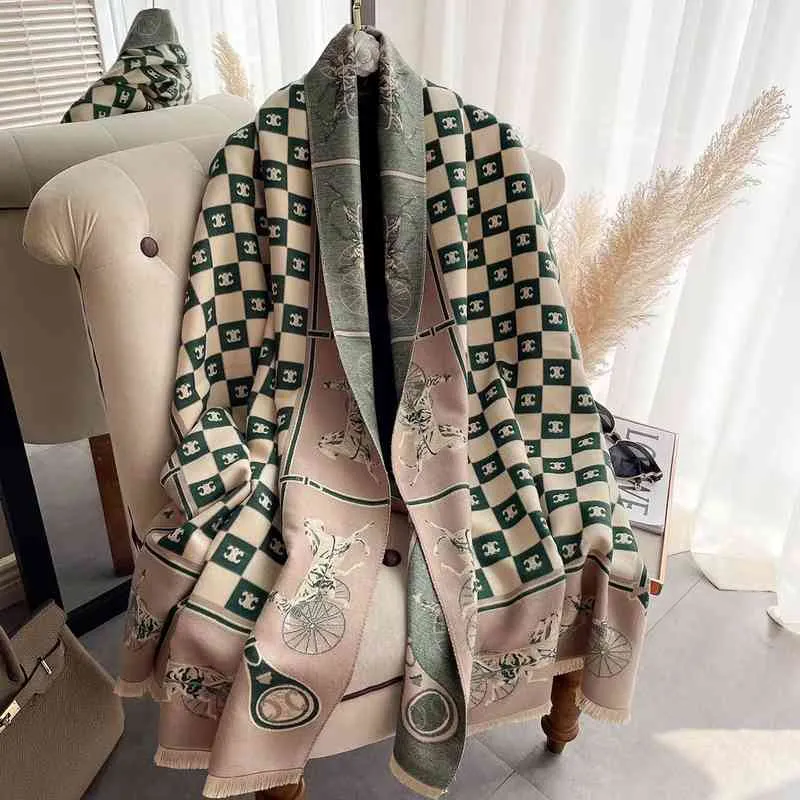 Good Digner Fashion Brands Ladi Scarf Deluxe Autumn Thermal Scarfs High Quality cashmere thick scarv big size 180 * 65cm