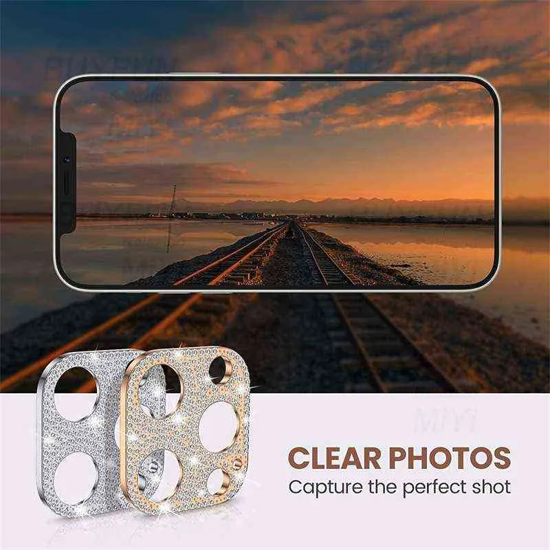غلاف واقي عدسة الكاميرا Diamond لـ iPhone13 Pro Max Aifon iphoen iPhone 13 Promax Mini Metal Protection Ring Coque Fundas H113124026