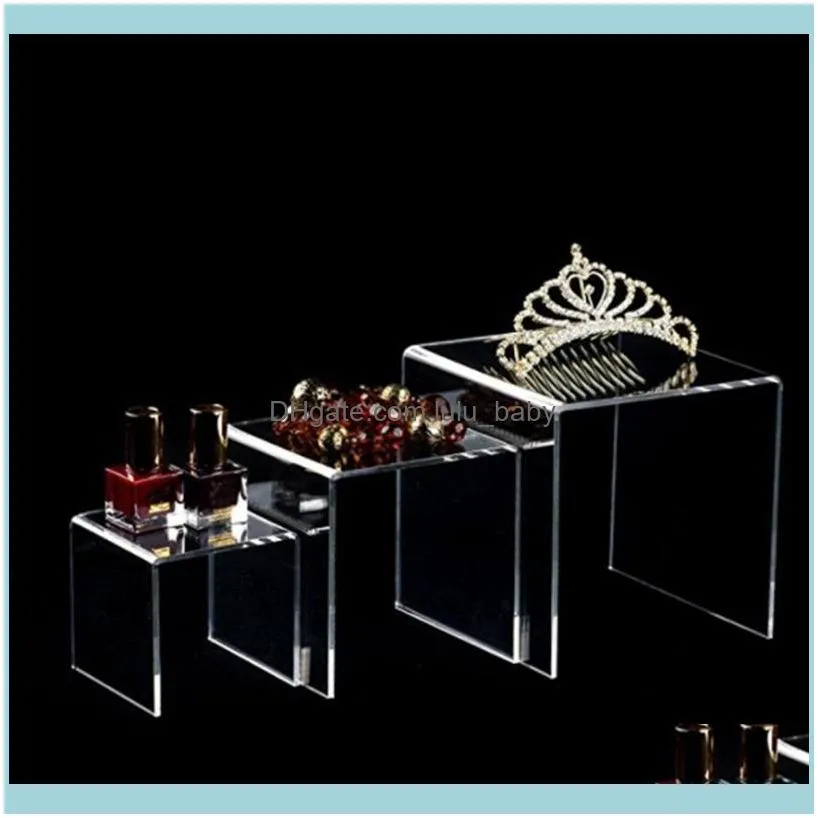 Confezione di gioielli Espositore Sacchetti gioielli Borse Set di 6 3 4 5 pollici Vetrina Alzata in acrilico Alzata torta Caramelle matrimonio a casa D2187
