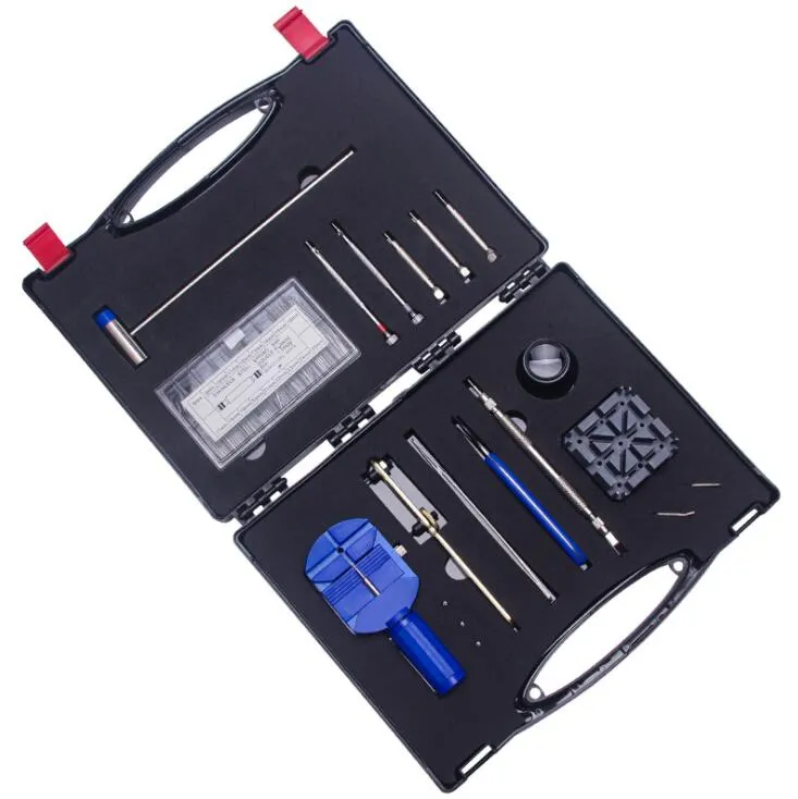Watch Repair Tools Kit Watchmaker box Set Back Case Cover Opener Remover Pin Band Spring Bars Strap Link Pins Steel Tool men Ladie266j