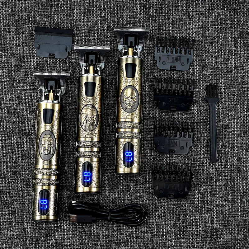 USB Cabelo Elétrico Clippers Recarregável Shaver Barba Trimmer Profissional Homens Corte Barber Cut 220216