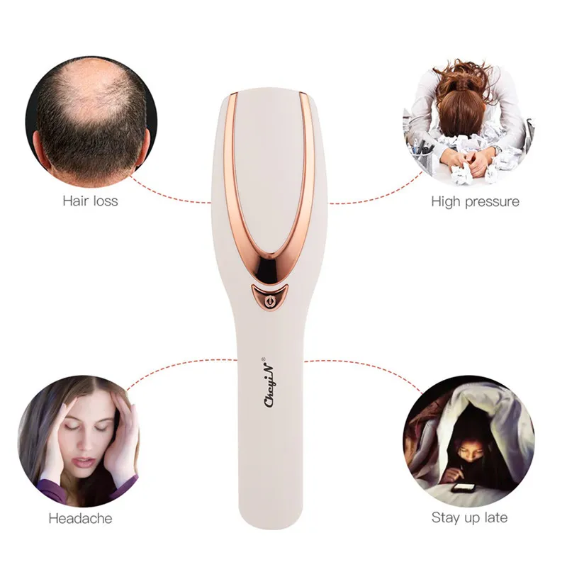 Peigne de Massage de tête de photothérapie par Vibration Usb, brosse à cheveux, masseur de cuir chevelu, soins du corps, soulagement des maux de tête, outil de Massage de la tête du cuir chevelu