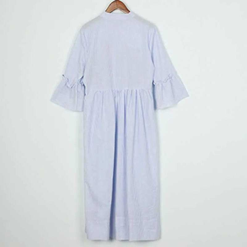 Robe d'été Vestidos robes de maternité femmes vêtements rayé broderie longue robe pour les femmes enceintes enceintes maternité Dresse Q0713