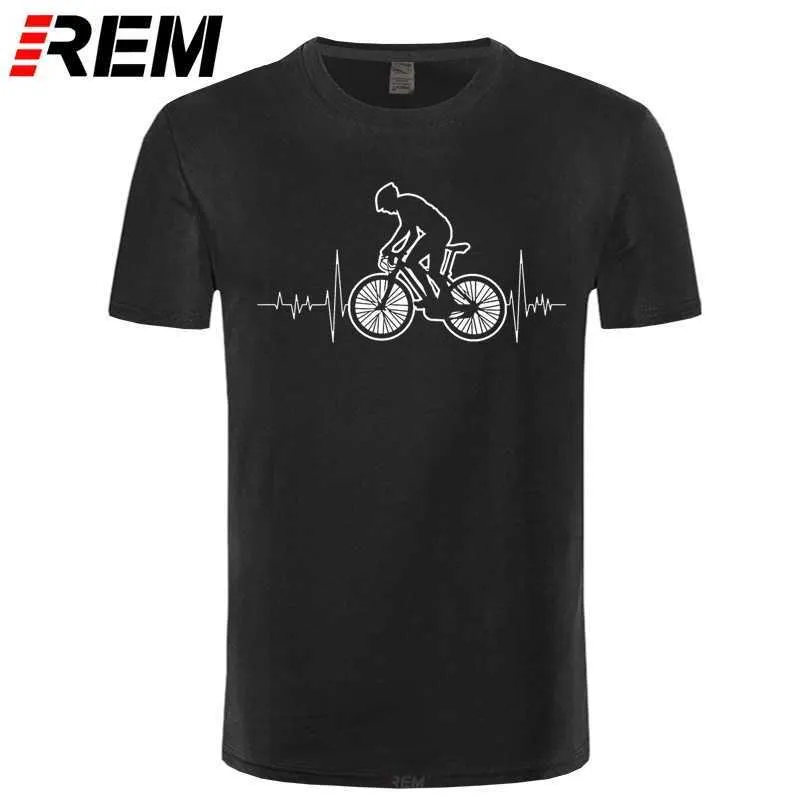 Rem górski jazda na rowerze MTB T Shirt Marka Odzież Rowery Koszula Bike Heartbeat Zabawny Rowerowy Rower Gift T-shirt 210629