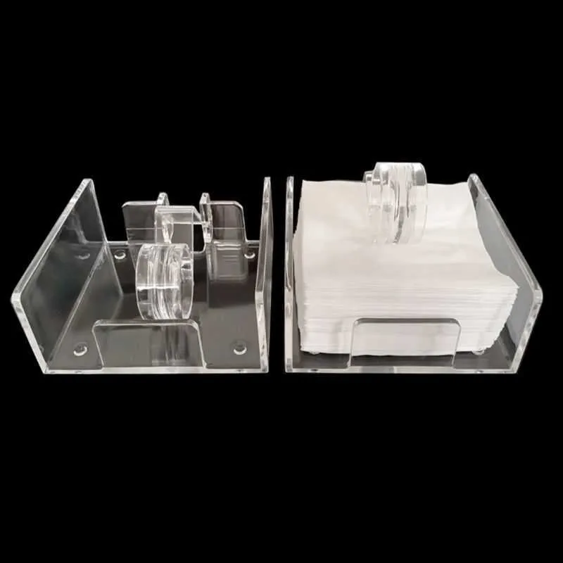 Square Clear Acrylic Cocktail Napkin Holder Paper Serviette Dispenser Tissue Box Bar Caddy for Dining Table el Home Decor 210818