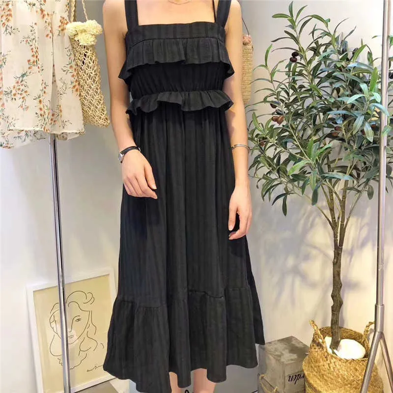 Spring/Summer Women Korea Elegant Sweet Temperament Off-the-shoulder pleated lotus leaf edge loose-fitting women's dress 210615