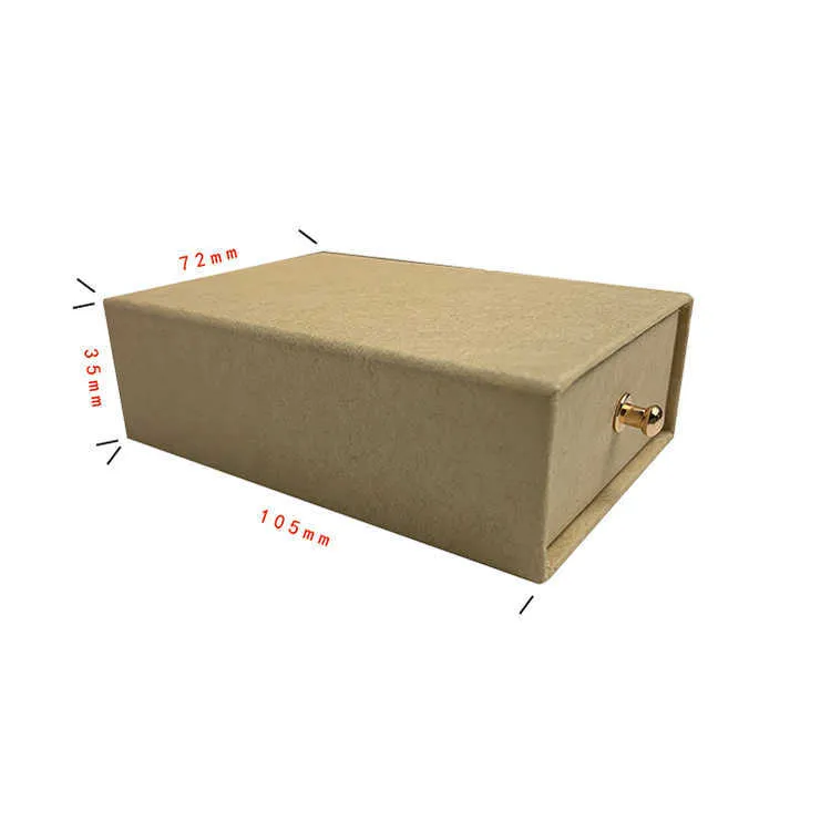 Draw Box White Black Brown Jewelry Box Kraft Paper Favour Bulk Gift Display Boxes Bag Necklace Bracelet Box 211014