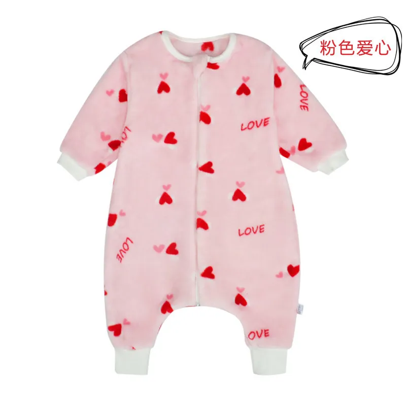 Sacco a pelo bambini Bambino Autunno Inverno Flanella spessa Sacco a pelo Gamba divisa Nido infantile Bambini Primavera Letto Sleepwear 220216