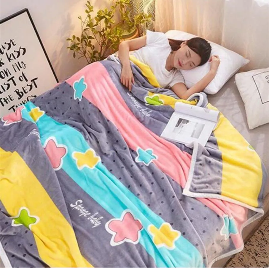 Super Soft Warm Solid Warm Micro Plush Fleece Blanket Throw Rug Flannel Divano Biancheria da letto ad alta densità divano e letto F0249 210420