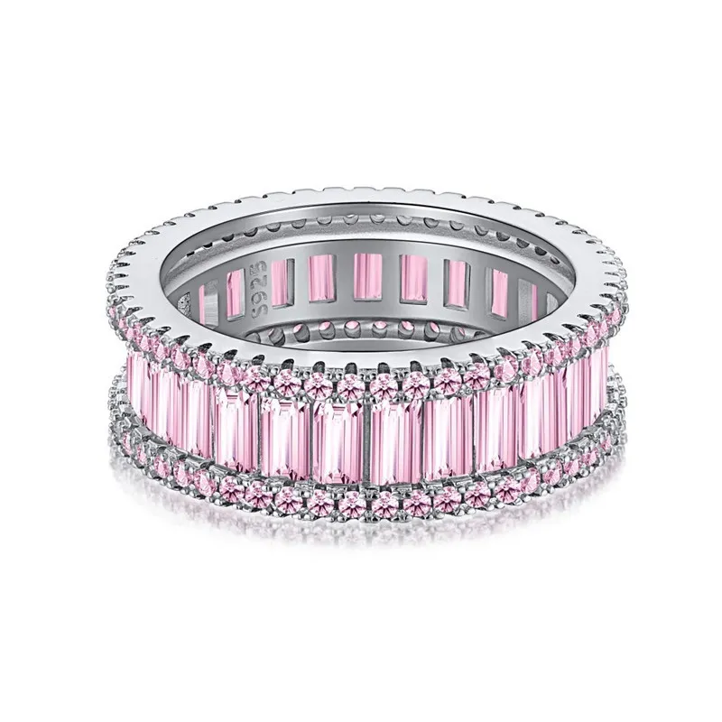 Luxury 925 Anneaux de princesse en argent sterling pour femmes blancs rose 5a Zirconia Diamond Designer Ring Heart Oval Bride Engagement 189h