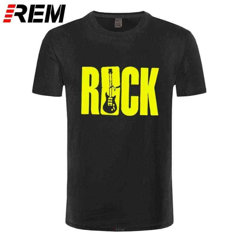 REM New Streetwear T-shirt à manches courtes à col rond pour hommes ROCK Guitars Music Pirnt T-shirt Hip Hop Rock'n'roll Tees Tops Harajuku G1222