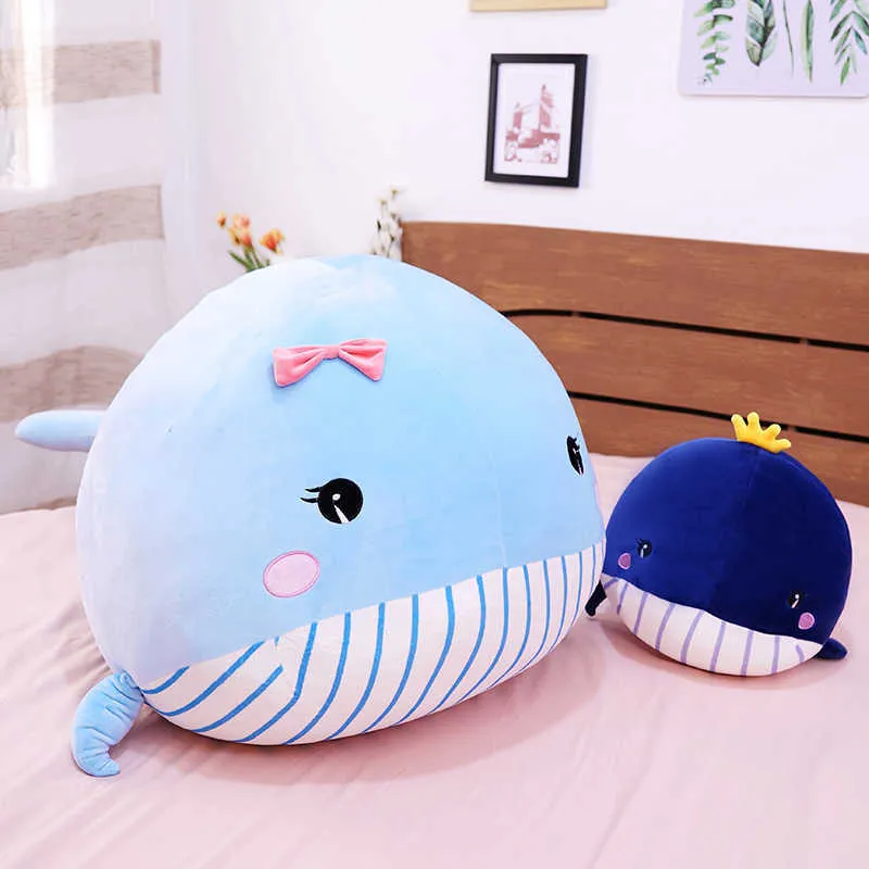65cm-120cm Style toy Very Soft Whale Plush Toys High-quality fish pillow Cushion Kids for Children Birthday Gifts 210728