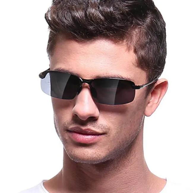 Óculos de sol polarizados masculinos quadrados 66mm visão noturna óculos designer dia e noite lente tons uv400 óculos de sol do homem com case225y