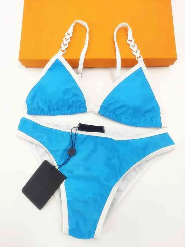 Fashion blue women summer swimsuit bikini suit bra triangle suit swimsuit swimsuit