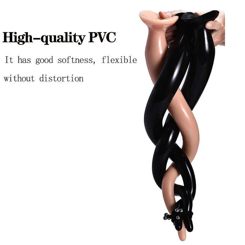 50 cm Super Long Anal Tail Butt Plug Prostate Massager Snake Dildo Anus Masturbator Products Vuxna Sexleksaker för Man Woman5642247