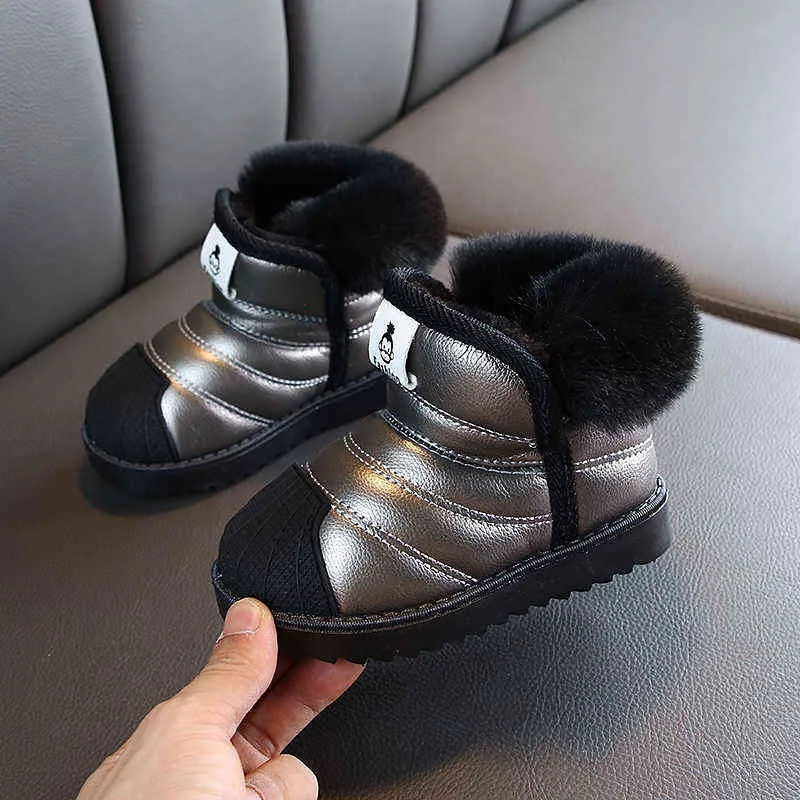 Winter baby meisjes jongens sneeuw laarzen warme outdoor kinderen waterdicht antislip kinderen pluche baby katoenen schoenen 211227
