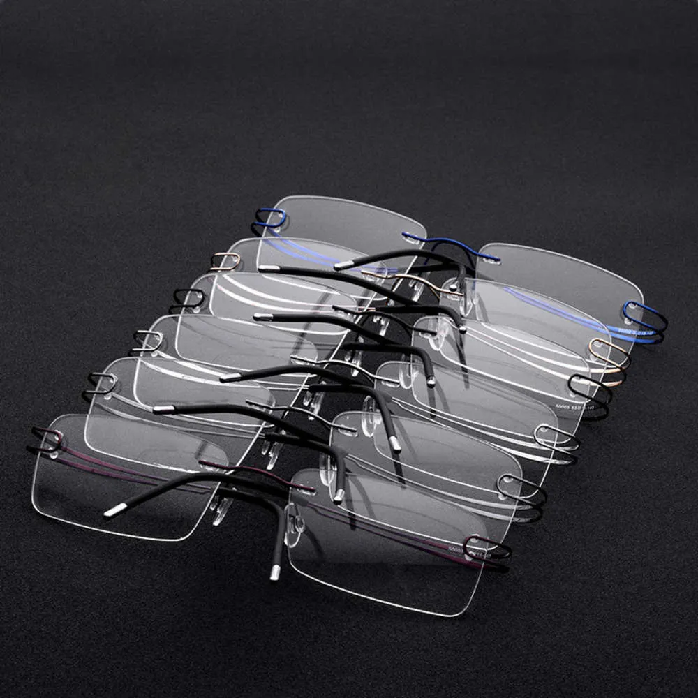 Framels glas voor bijziende vrouwen ultralichte en superelastische titaniumlegering brilmontuur dubbele lijn vierkante velgen optische lens S5414494