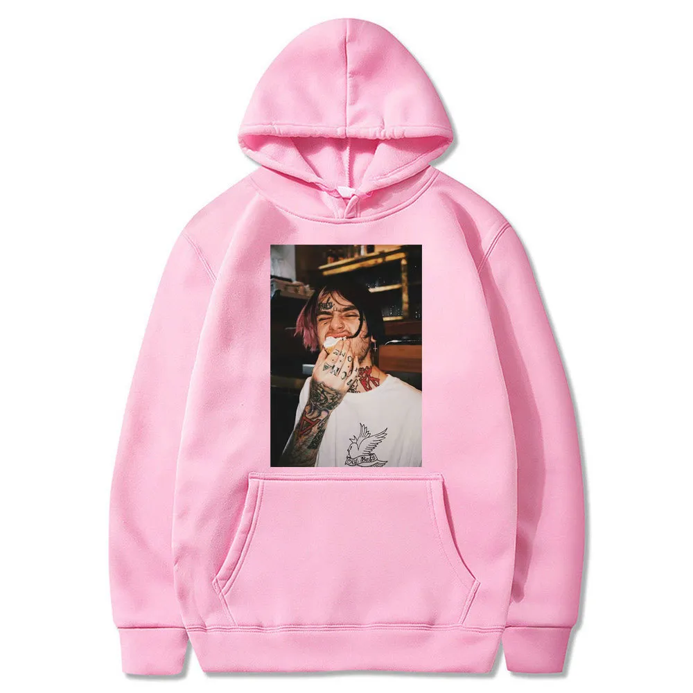 Hipster Lil Peep Drukuj Kapturem Bluza Topy Mężczyźni / Kobiety Wiosna 100% Czysta Bawełna Casual Uliczny Odzież Bluzy Bluza Pullover Y0319