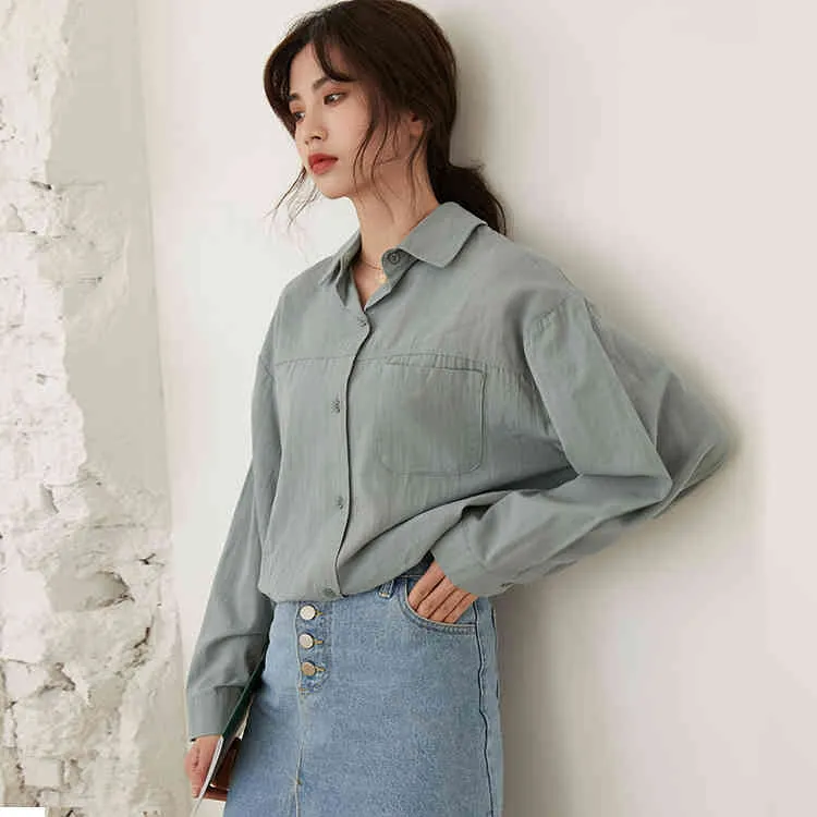 cotton linen spring solid Vintage Shirt female Oversize Tops Girls Blouse summer Plus Size Women Blouses femme Blusas 210417