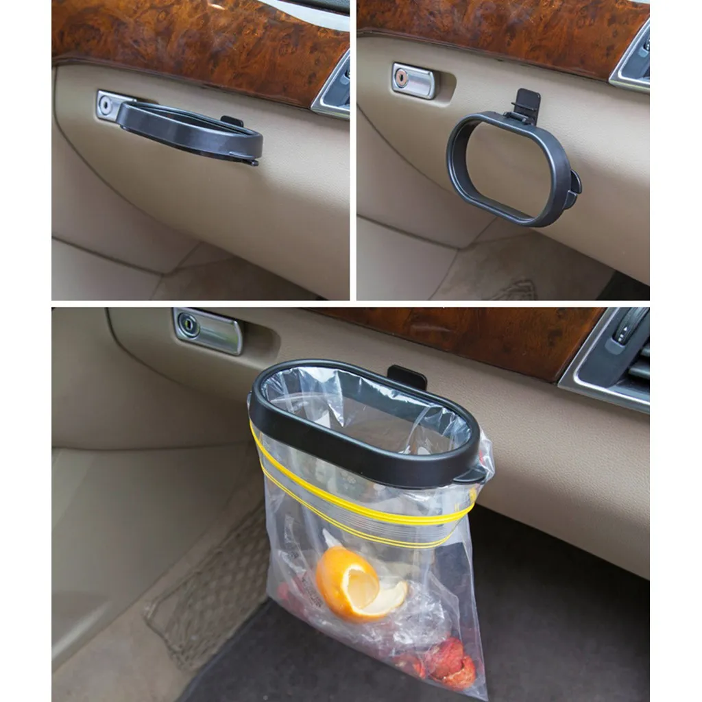 Marco de cubo de basura plegable duradero para coche, cubo de basura automático, almacenamiento de basura, organizador de residuos, bolsa, accesorios de cubo