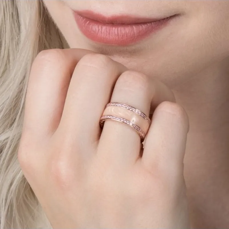 Aesthetic Jewelry Pink Hearts Designer Pandora Rings For Women Men