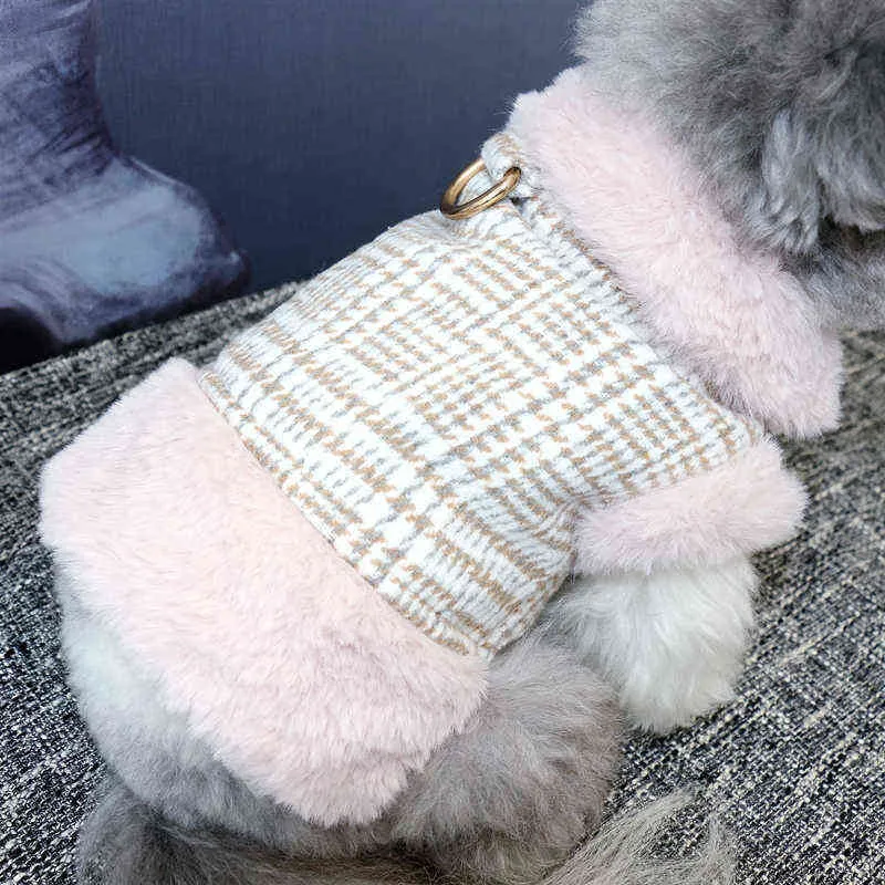 Jesień i zima pogrubiony ciepły pies płaszcz zwierząt domowych Bichon VIP Pomorski Teddy Schnauzer Małe ubrania dla psów 211106