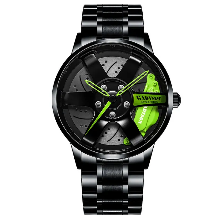Reloj de cuarzo con diseño innovador para hombre, relojes con estilo de rueda, relojes de pulsera de locomotora para estudiantes y niños, 260b
